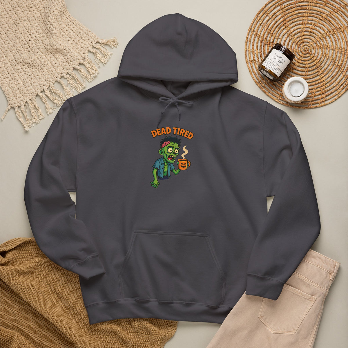 Zombie Themed Unisex Hoodie, Cozy Halloween Sweatshirt, Spooky Season Apparel