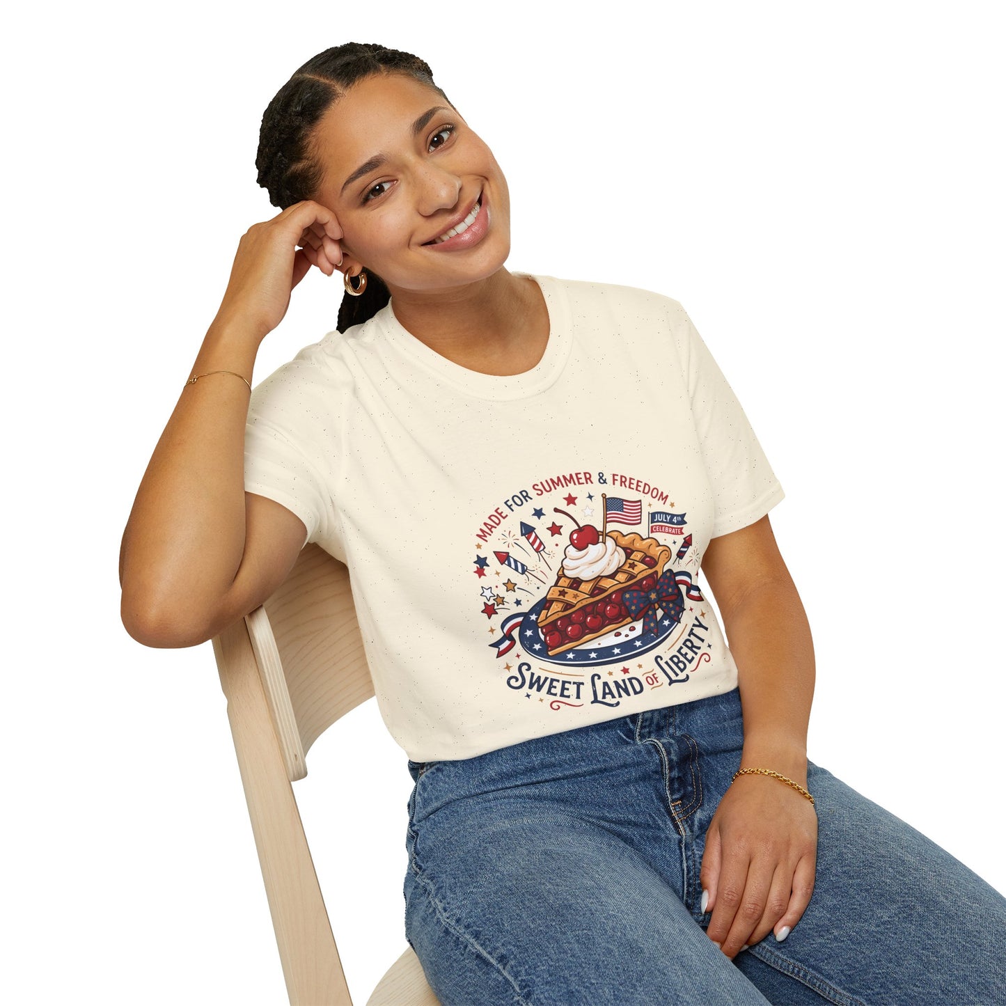 Sweet Land of Liberty Pie T-Shirt — Patriotic 4th of July Dessert Graphic Tee
