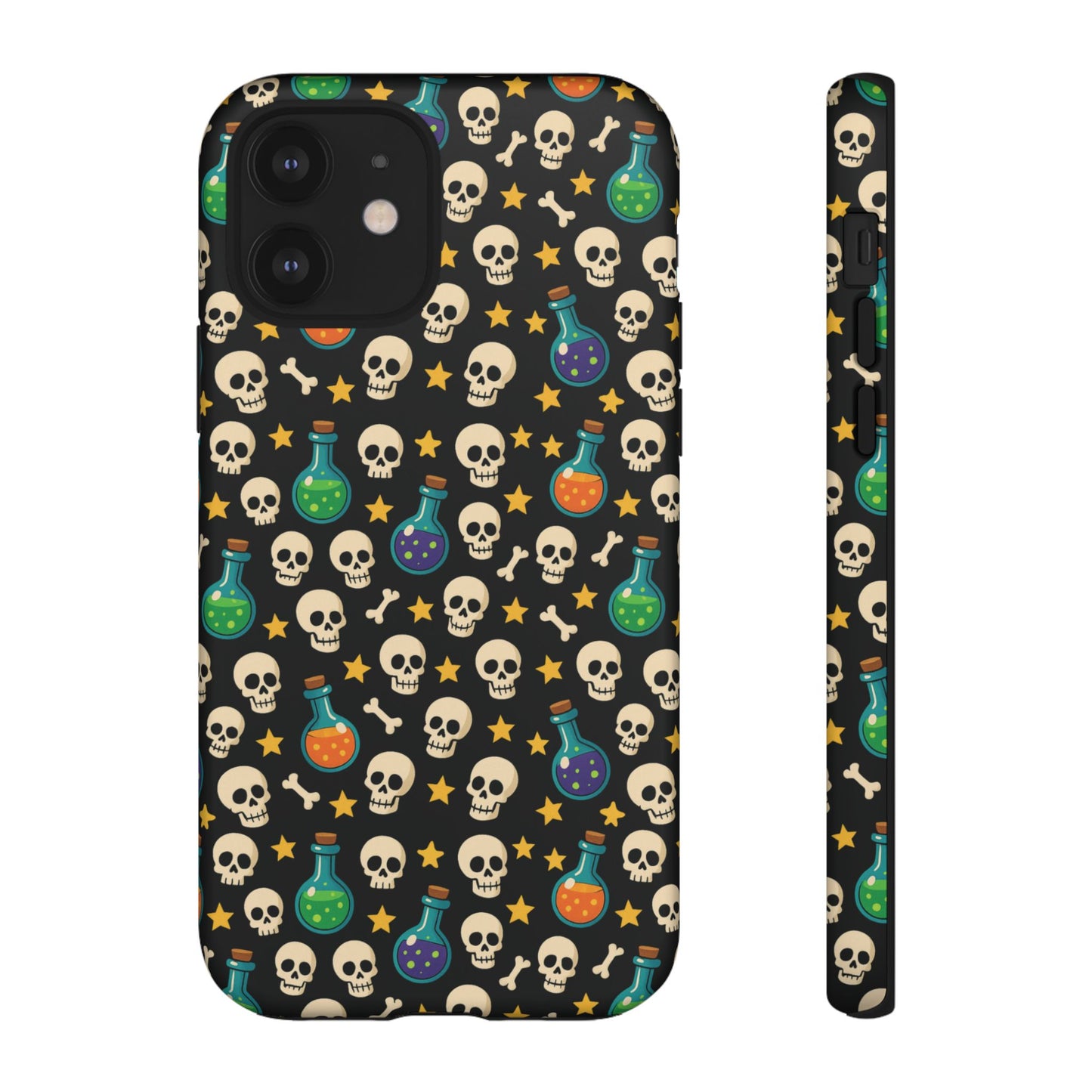 Skull & Potion Phone Case, Trendy Cell Phone Cover, Halloween Gift, Gothic Phone Accessory, Spooky Style Case, Tough Cases