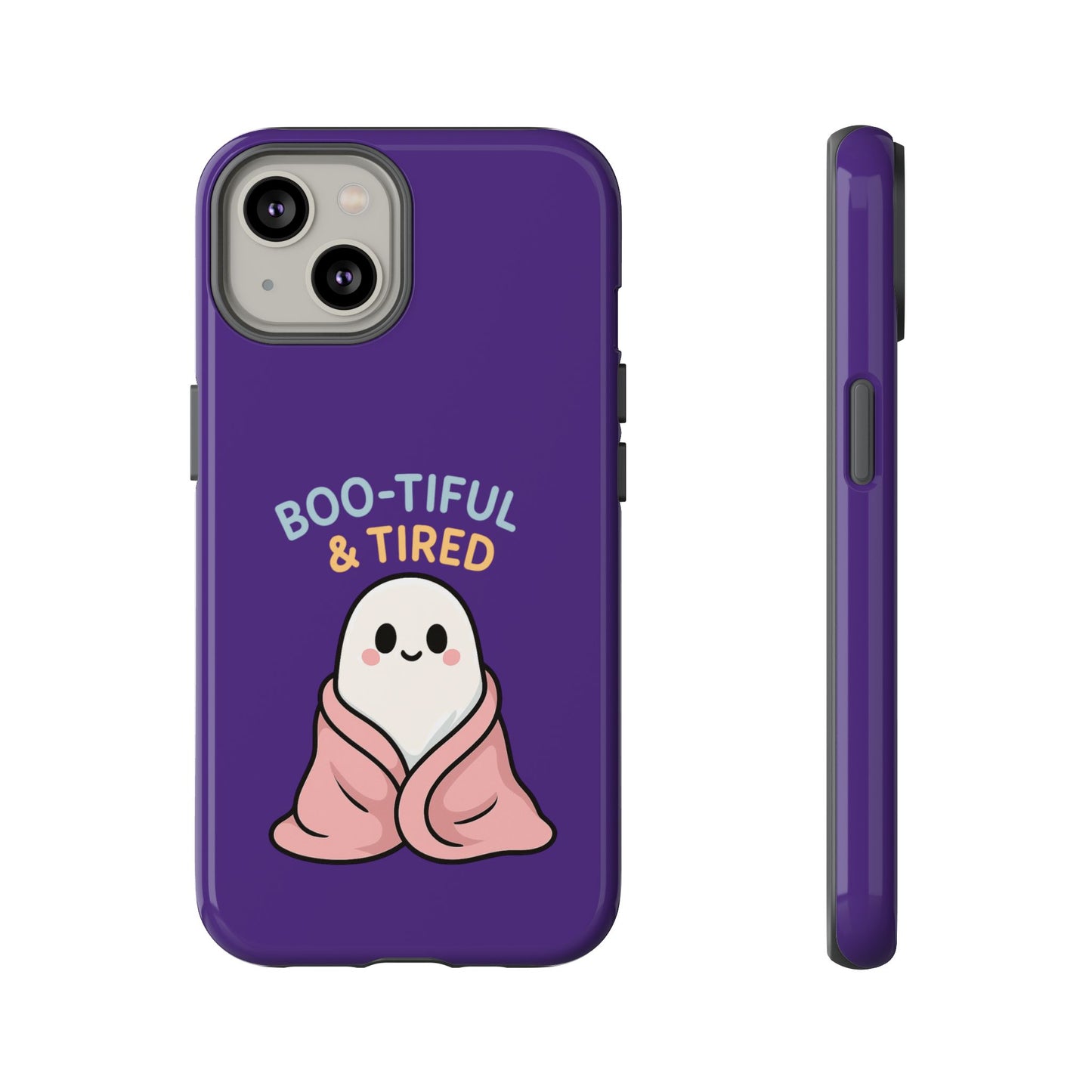 Boo-Tiful & Tired Phone Case, Halloween-Themed Design