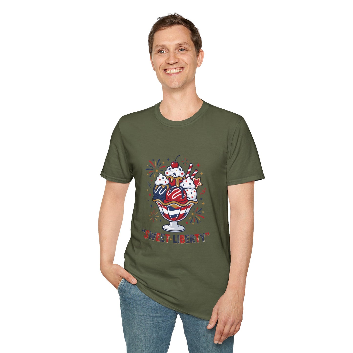 Sweet Liberty Ice Cream T-Shirt — Patriotic 4th of July Sundae Tee