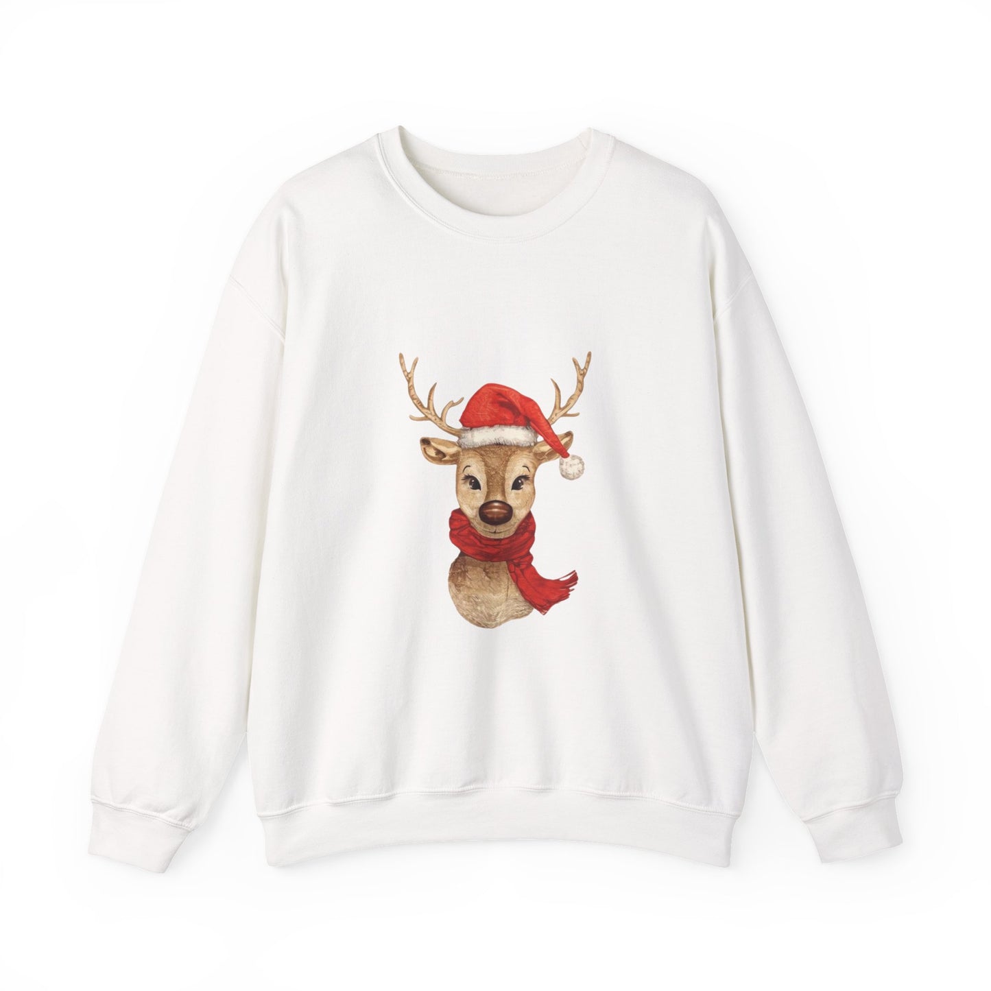 Christmas Reindeer Sweatshirt, Cozy Holiday Crewneck, Winter Fashion, Festive Sweater