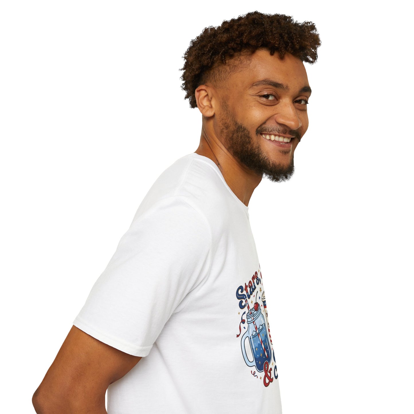 Patriotic "Stars, Stripes & Sips" T-Shirt