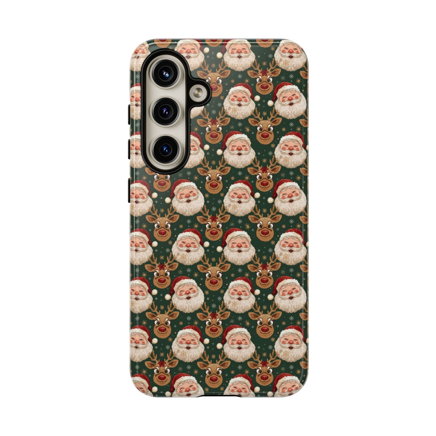 Christmas Santa-Reindeer Phone Case, Dual Layer Phone Case for Iphone 17, 16, 15, 14, 13, 12, 11 & Samsung