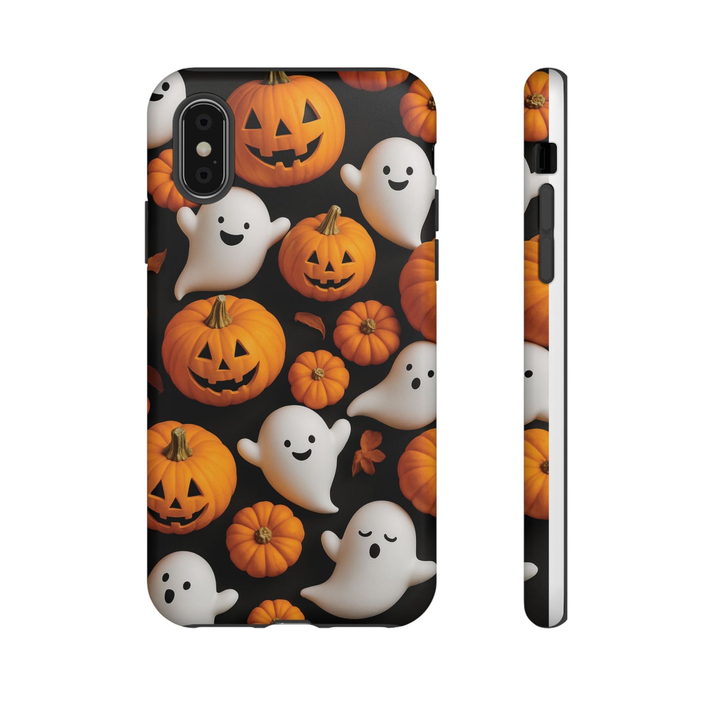 Halloween Phone Case, Spooky Ghosts and Pumpkins Design
