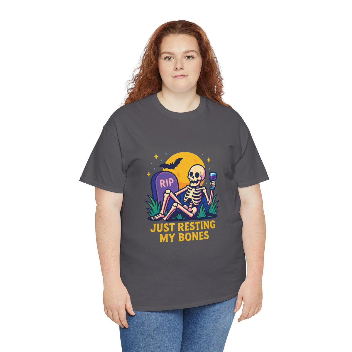 Skeleton Tee - Just Resting My Bones, Unisex Halloween Shirt
