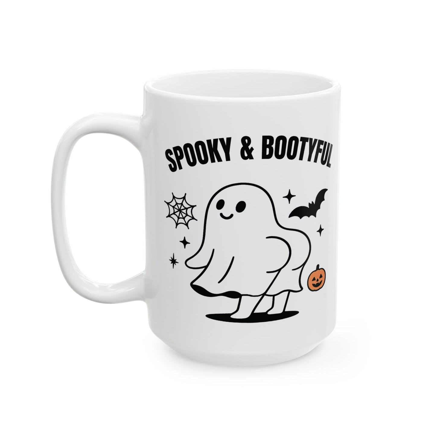 Spooky Ghost Ceramic Mug, Halloween Coffee Cup, Cute Ghost Decor, Fall Drinkware, Gift for Halloween Lovers