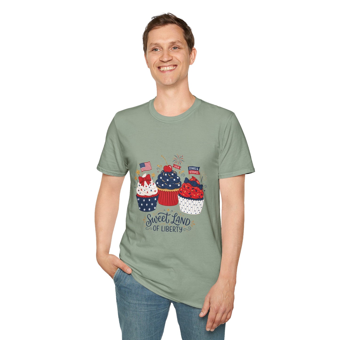 Patriotic Cupcakes T-Shirt — "Sweet Land of Liberty" 4th of July Tee