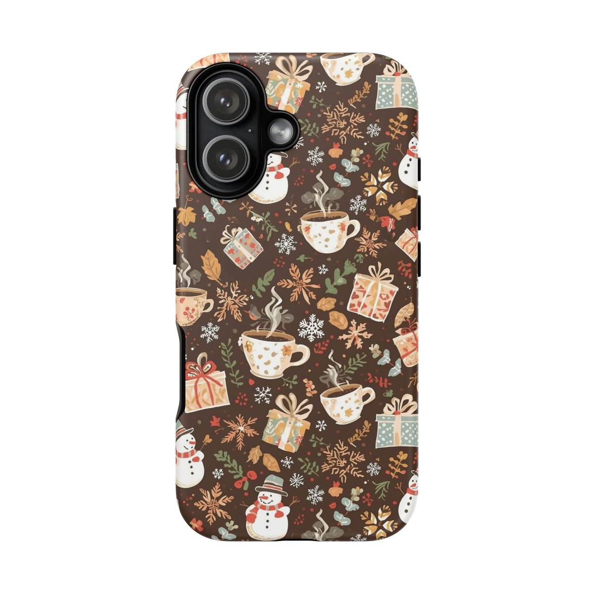 Christmas Phone Case, Winter Holiday Phone Case with Snowmen and Gifts Design for Iphone & Samsung