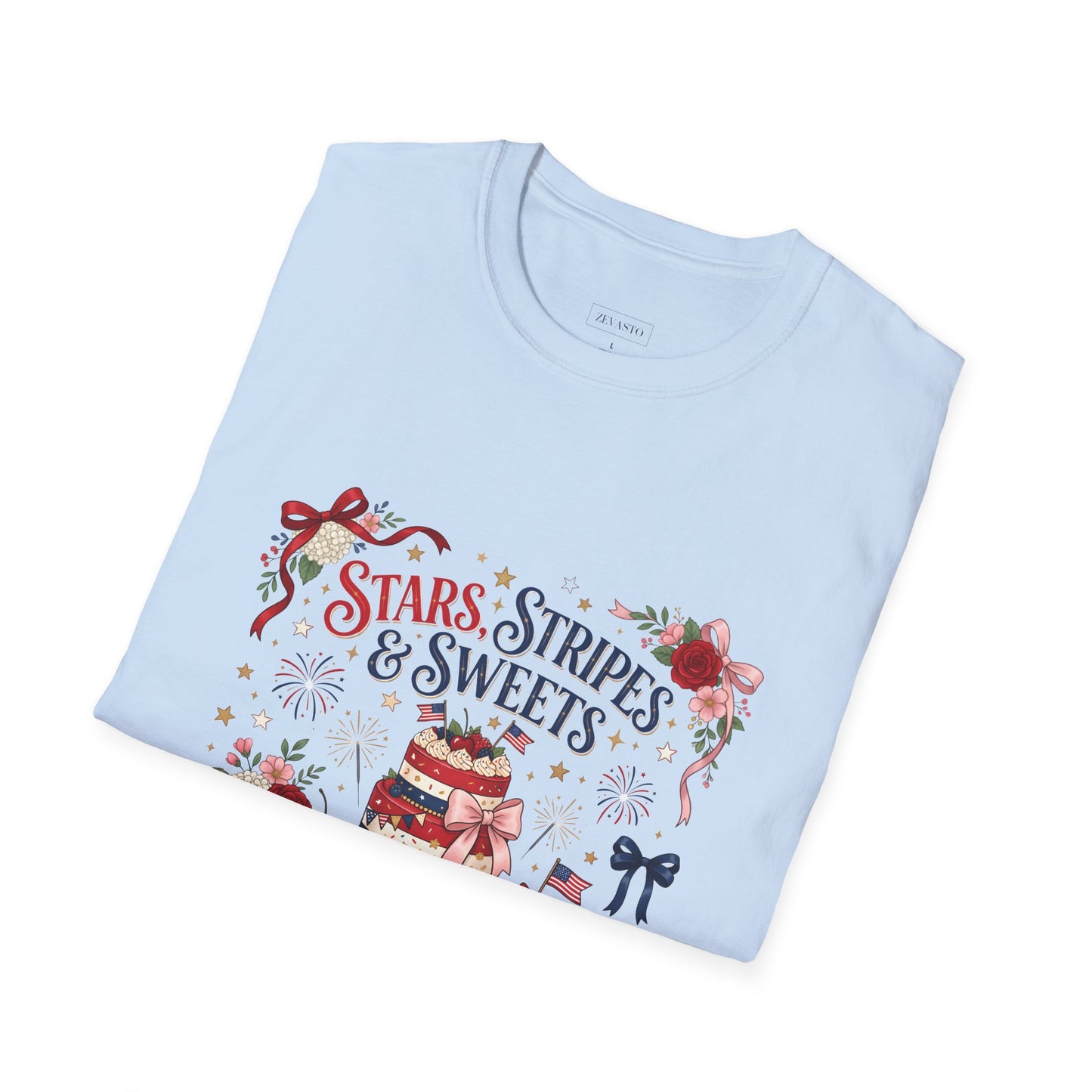 Stars, Stripes & Sweets T-Shirt — Patriotic 4th of July Dessert Graphic Tee