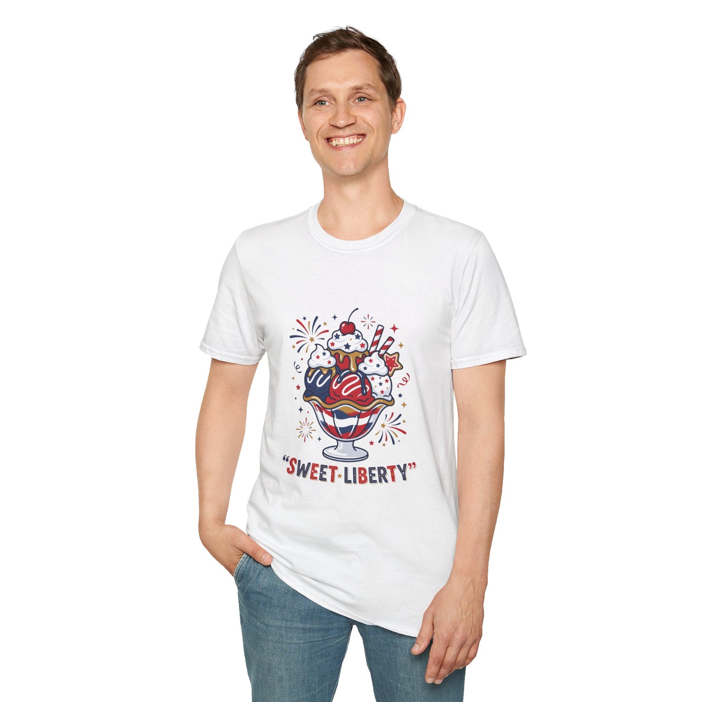 Sweet Liberty Ice Cream T-Shirt — Patriotic 4th of July Sundae Tee