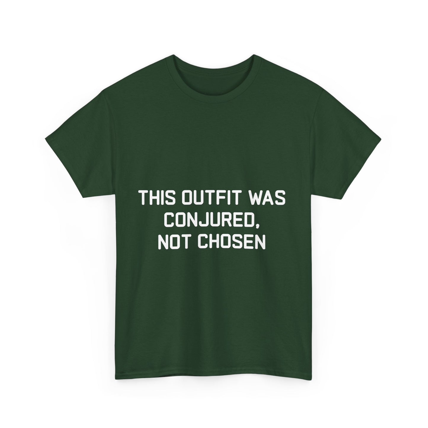 Unisex Heavy Cotton Tee - 'This Outfit Was Conjured, Not Chosen' - Funny Halloween T-shirt