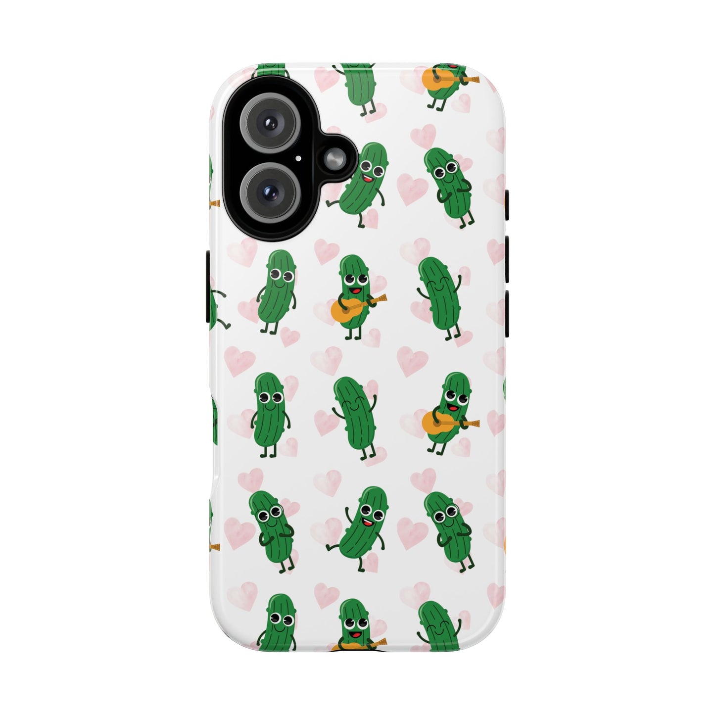 Pickle Pattern Phone Case — Cute Dancing Pickles with Hearts