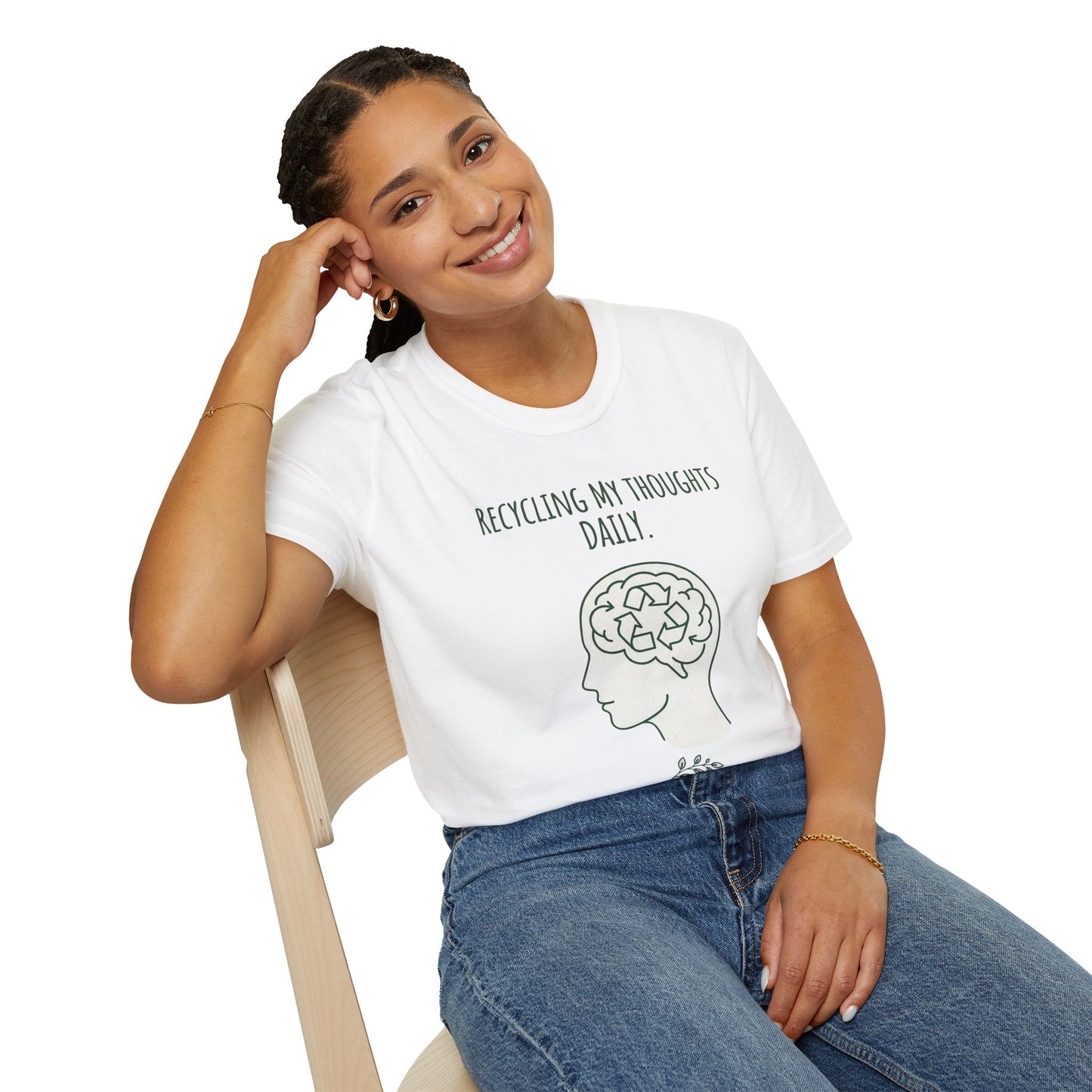 Recycling My Thoughts Daily T-Shirt — Mental Health Awareness, Earth Day Graphic Tee