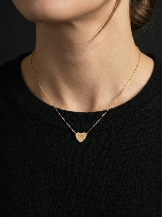 Engravable Heart Necklace, Personalized Pendant, Gift for Valentines Day | Mothers Day