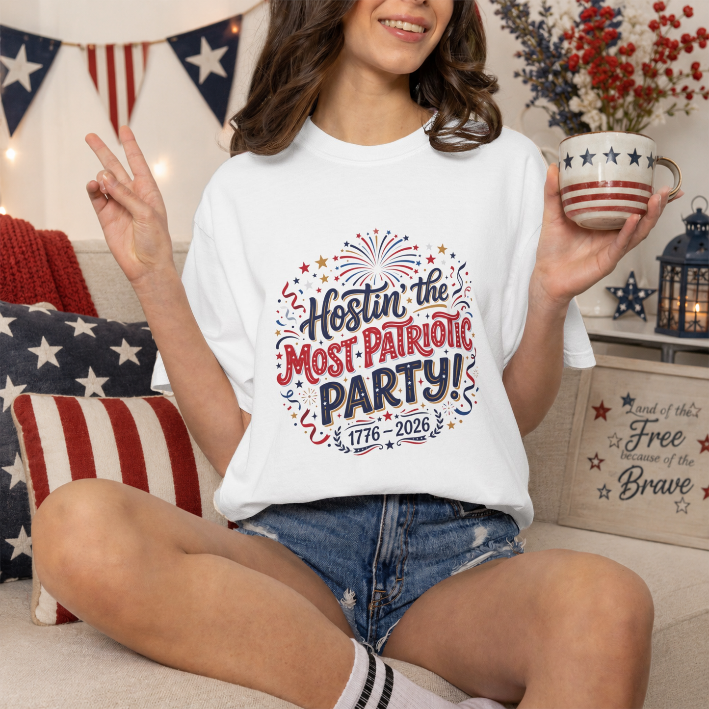 Patriotic 'Hostin' the Most Patriotic Party' T-Shirt, 4th of July Shirt, Independence Day Tee