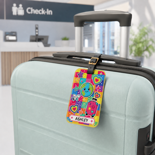 Cute Colorful Luggage Tag — Personalized Suitcase ID, Custom Travel Tag