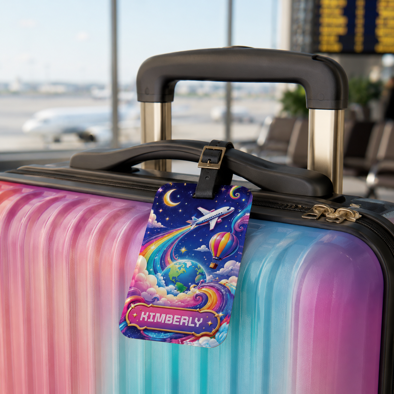 Personalized Luggage Tag — Custom Name Travel ID, Dreamy Night Sky Luggage ID