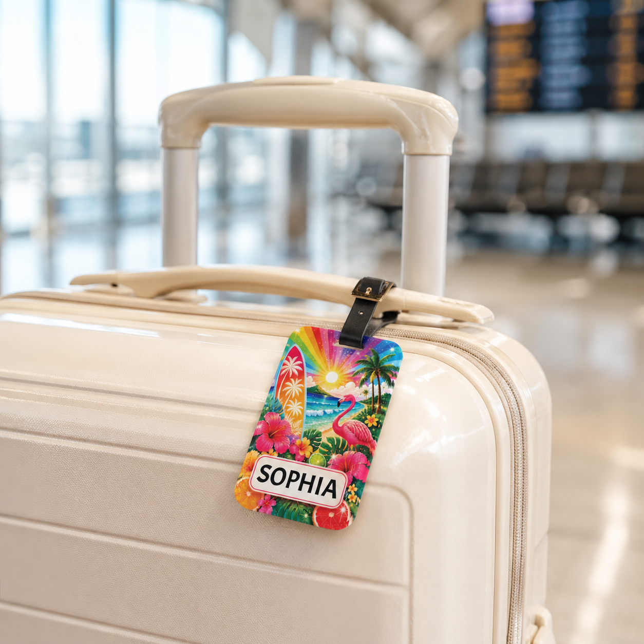 Tropical Summer Luggage Tag — Personalized Name Travel ID