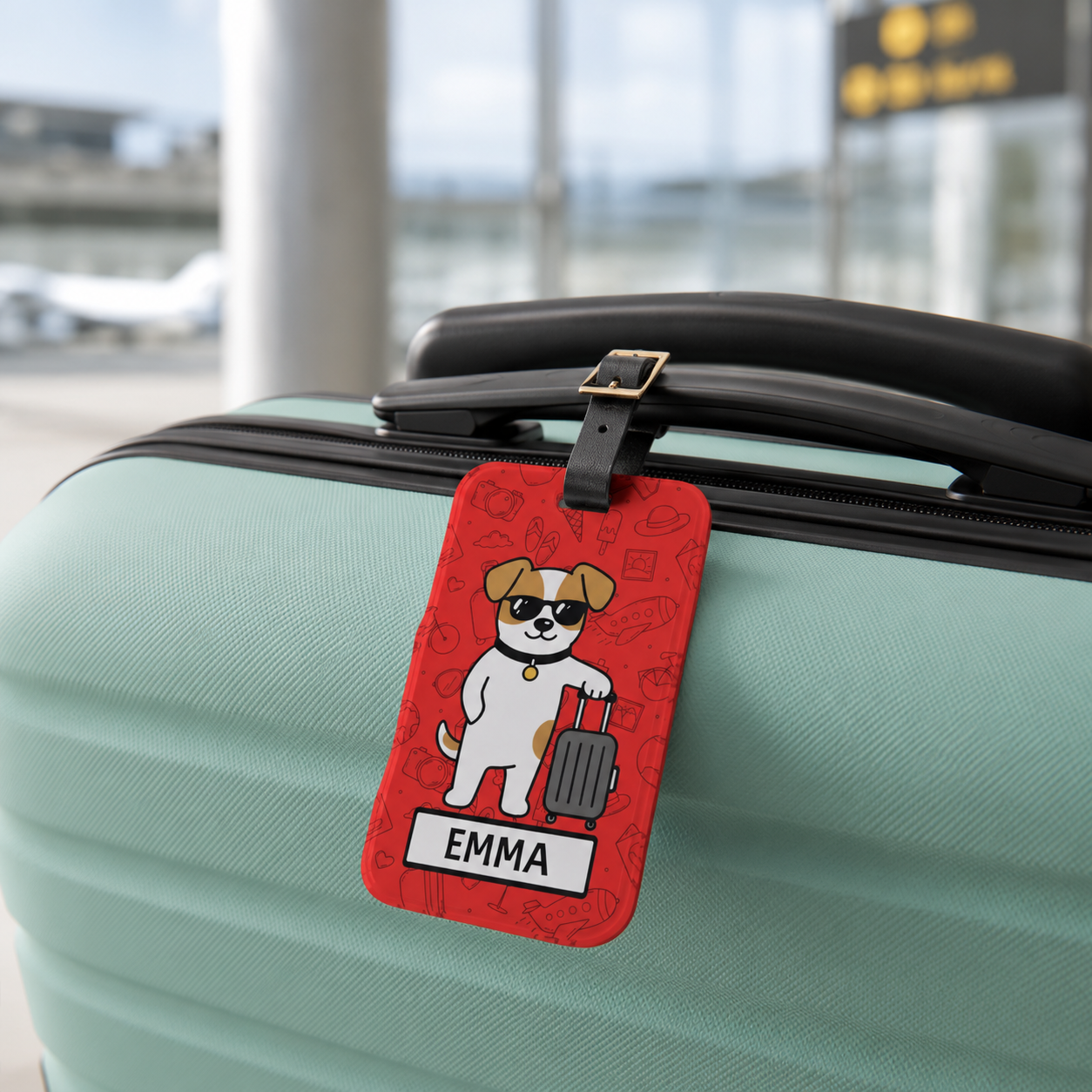 Personalized Dog Luggage Tag – Custom Name Travel ID Tag