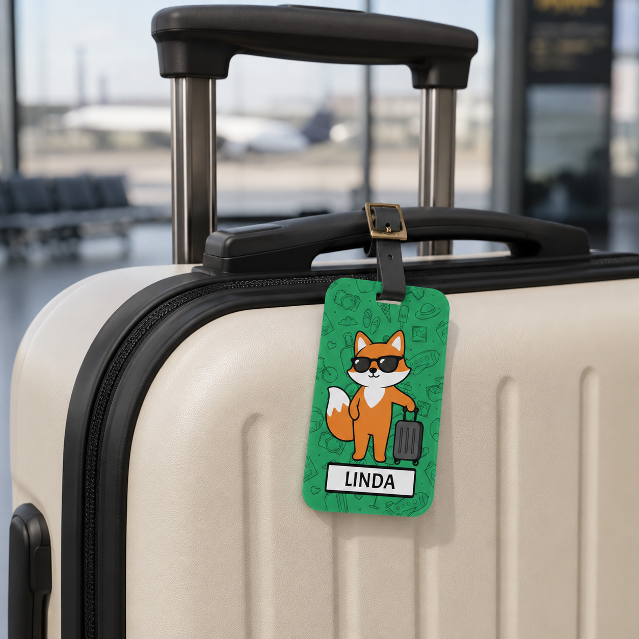 Personalized Fox Luggage Tag — Cute Travel ID Tag with Name