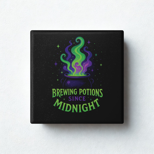 Brewing Potions Since Midnight, Ceramic Coaster
