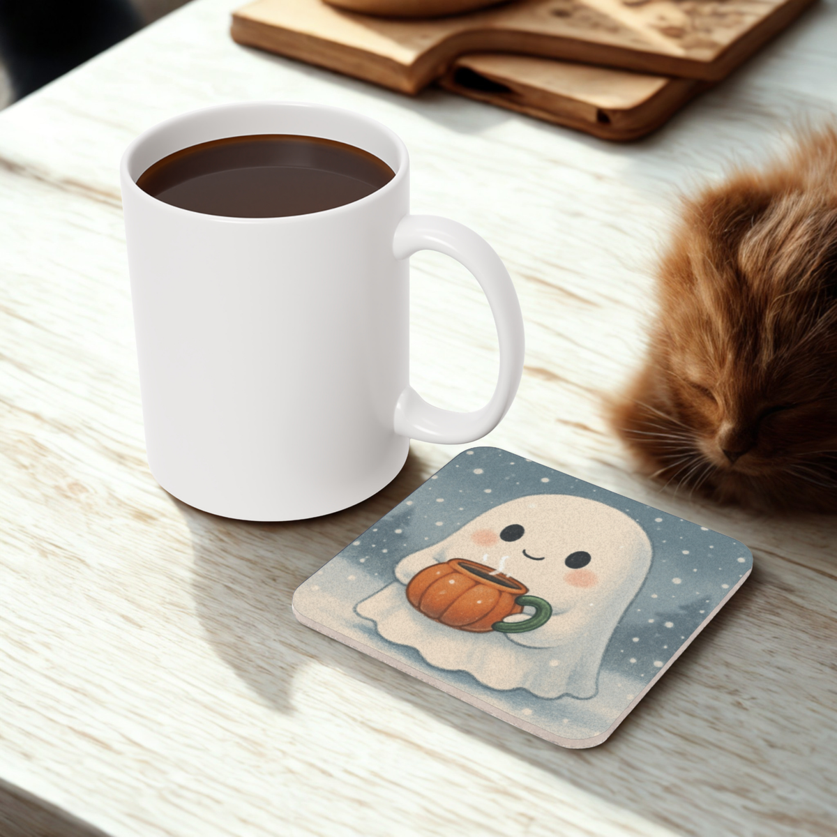 Cute Ghost Coasters, Halloween Accessories