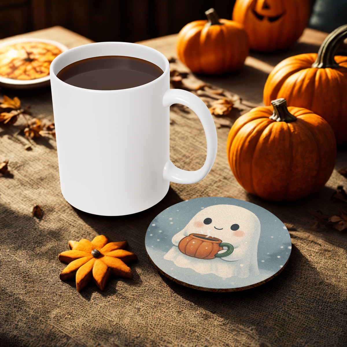 Cute Ghost Coasters, Halloween Accessories