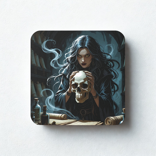 Gothic Witch Coaster, Halloween Decor