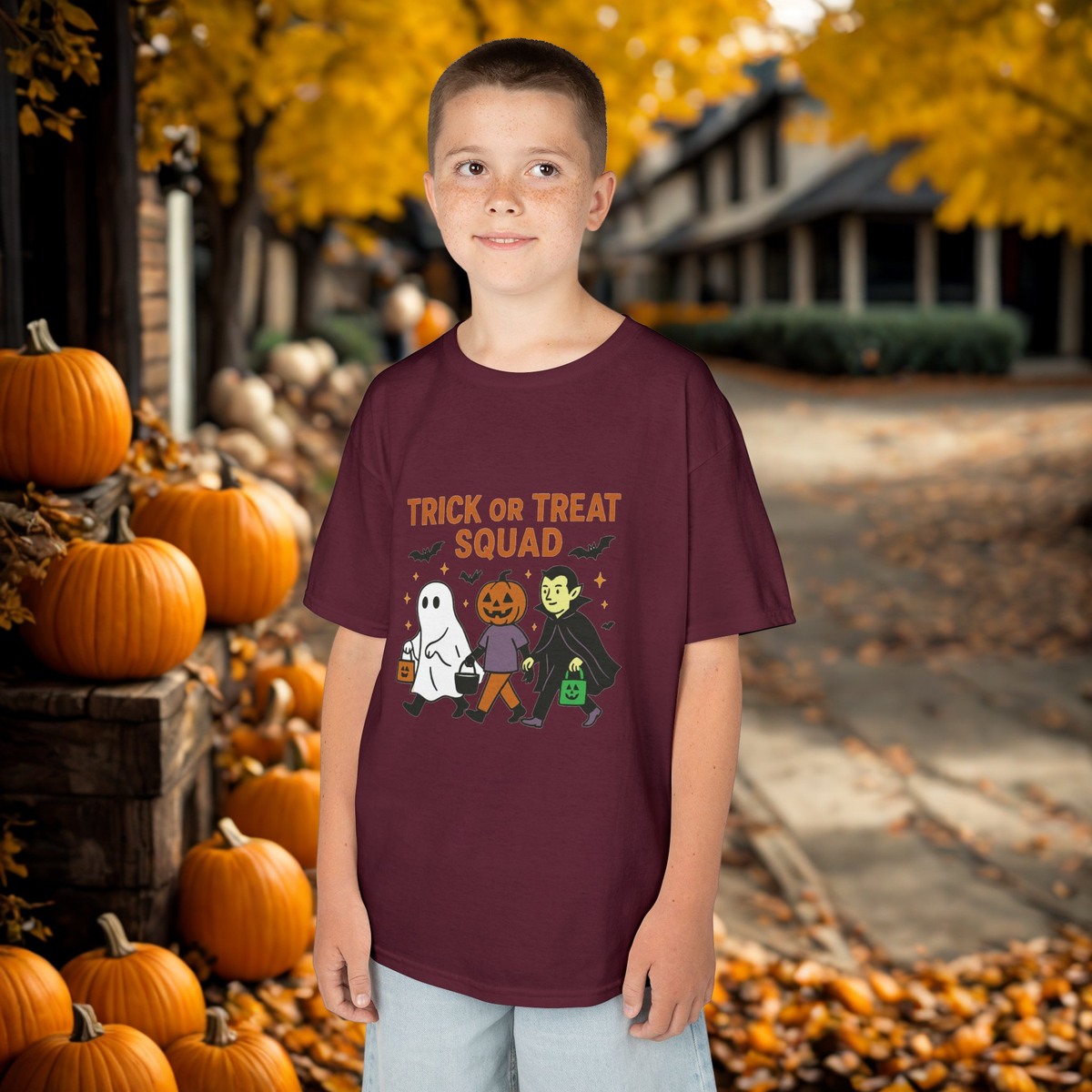 Kids Halloween Tee | Trick or Treat Squad Shirt, Halloween Shirt