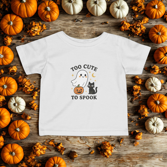 Infant Halloween Tee, Too Cute to Spook Tee, Baby Ghost T-Shirt