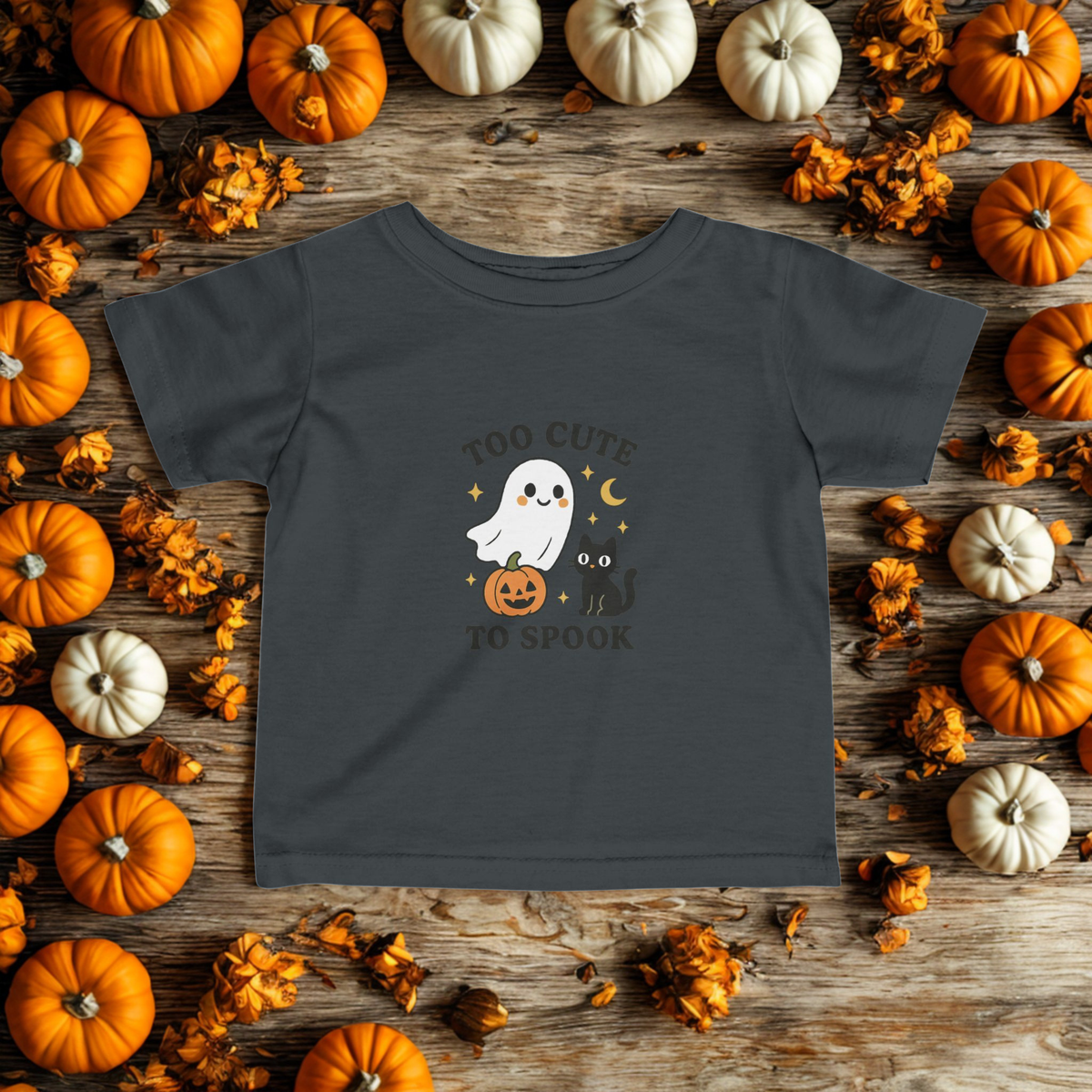 Infant Halloween Tee, Too Cute to Spook Tee, Baby Ghost T-Shirt