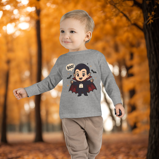 Toddler Halloween Vampire Tee, Cute Boo Halloween Shirt, Kids Long Sleeve Top, Halloween Costume, Toddler Apparel