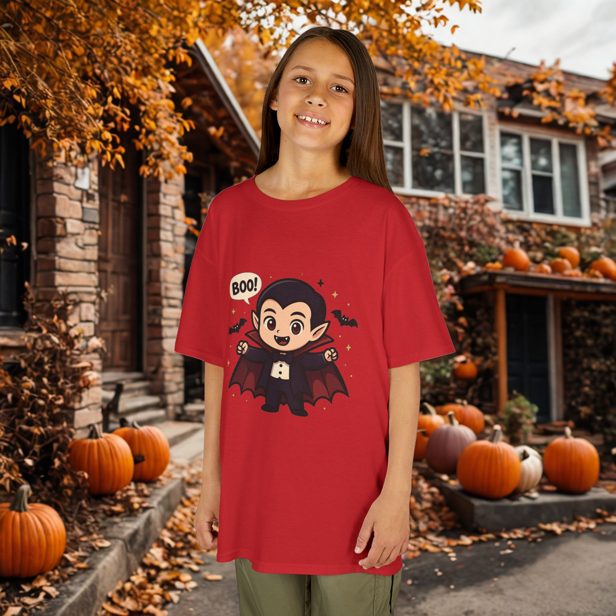 Cute Halloween Kids Tee, Spooky Costume Top, Kids Vampire Shirt, Halloween Party Apparel, Boo Design Tee