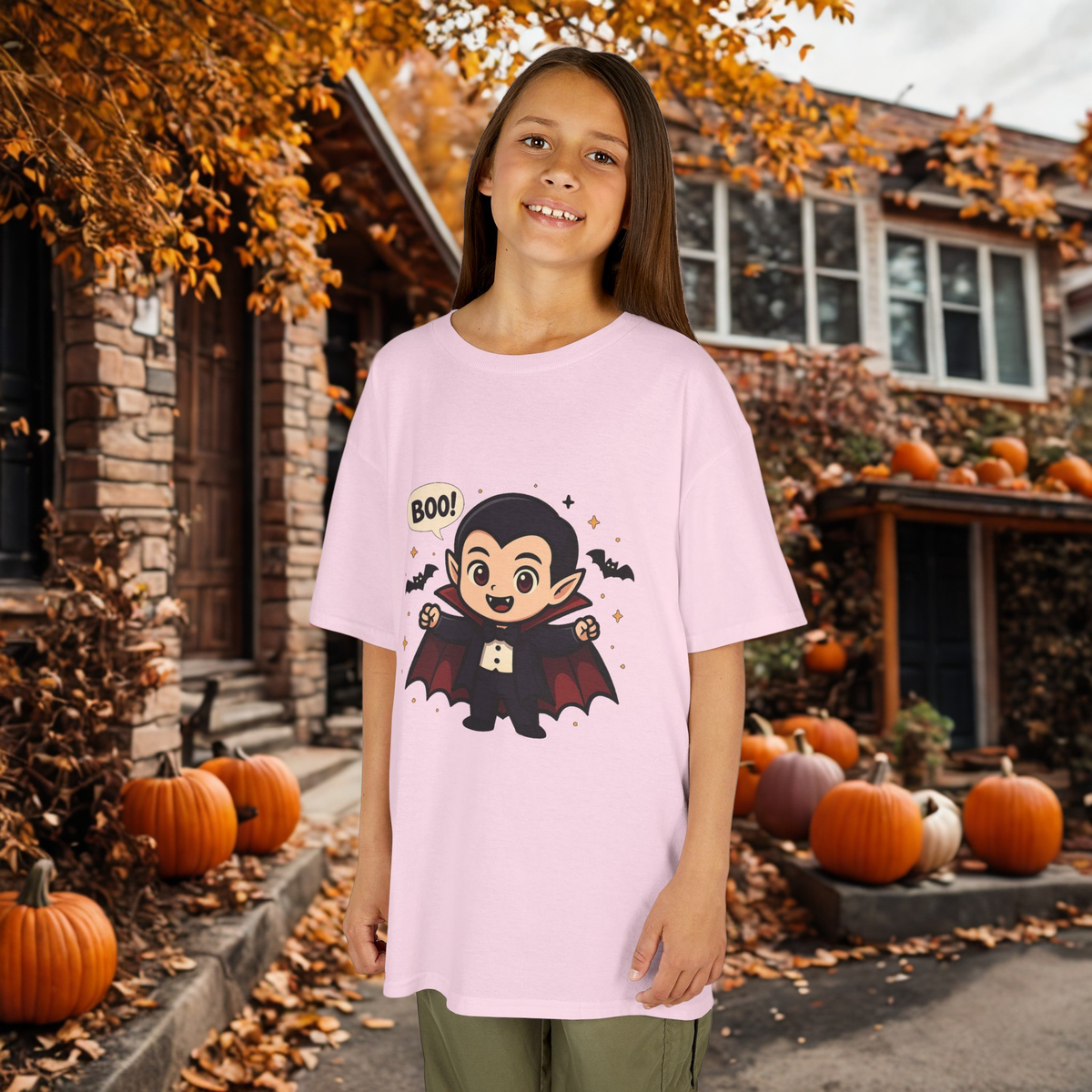 Cute Halloween Kids Tee, Spooky Costume Top, Kids Vampire Shirt, Halloween Party Apparel, Boo Design Tee