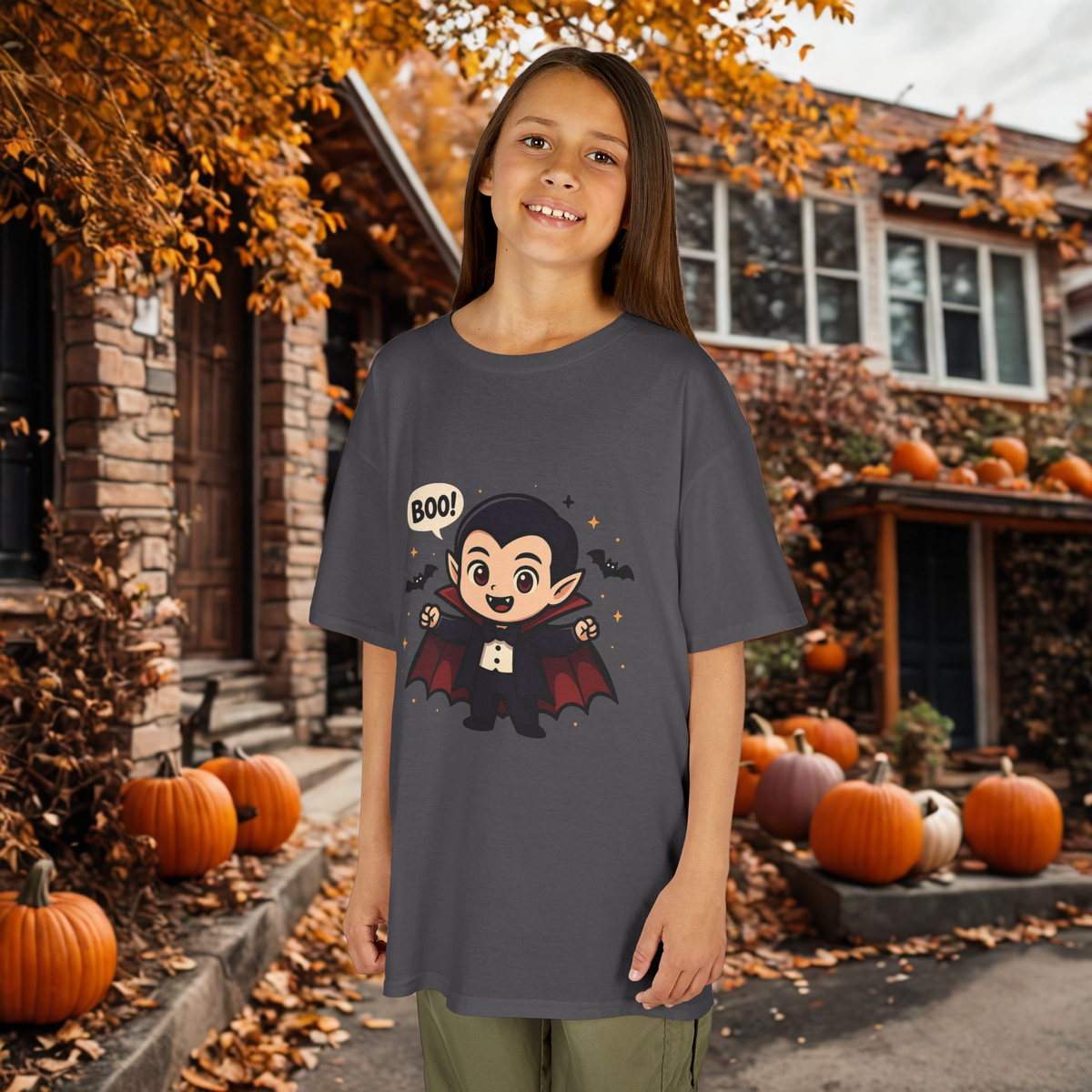 Cute Halloween Kids Tee, Spooky Costume Top, Kids Vampire Shirt, Halloween Party Apparel, Boo Design Tee