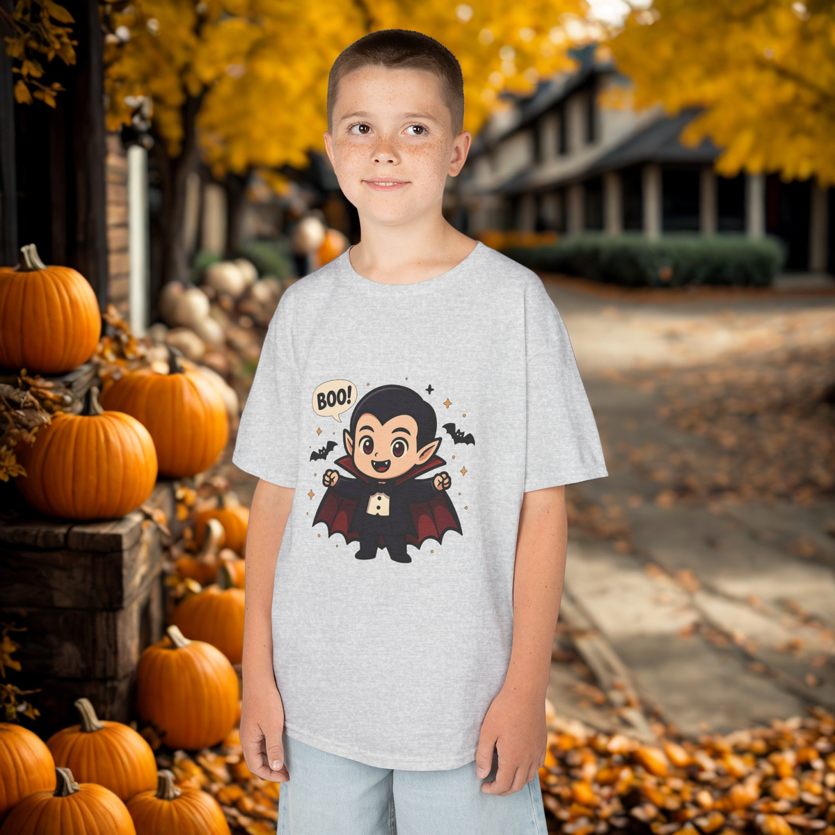 Cute Halloween Kids Tee, Spooky Costume Top, Kids Vampire Shirt, Halloween Party Apparel, Boo Design Tee