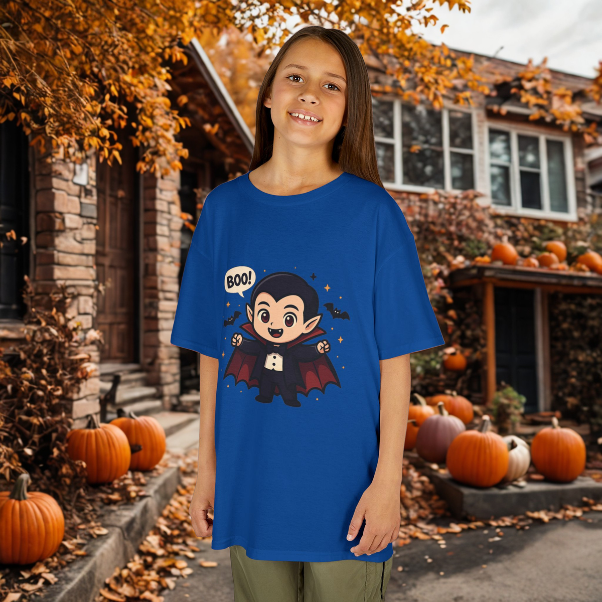 Cute Halloween Kids Tee, Spooky Costume Top, Kids Vampire Shirt, Halloween Party Apparel, Boo Design Tee
