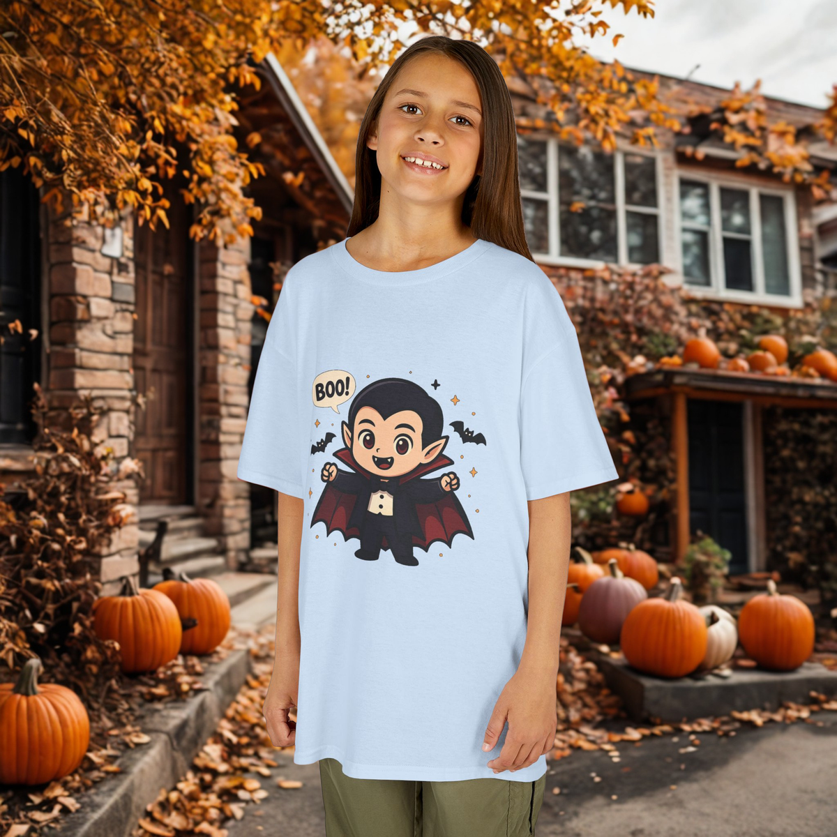 Cute Halloween Kids Tee, Spooky Costume Top, Kids Vampire Shirt, Halloween Party Apparel, Boo Design Tee