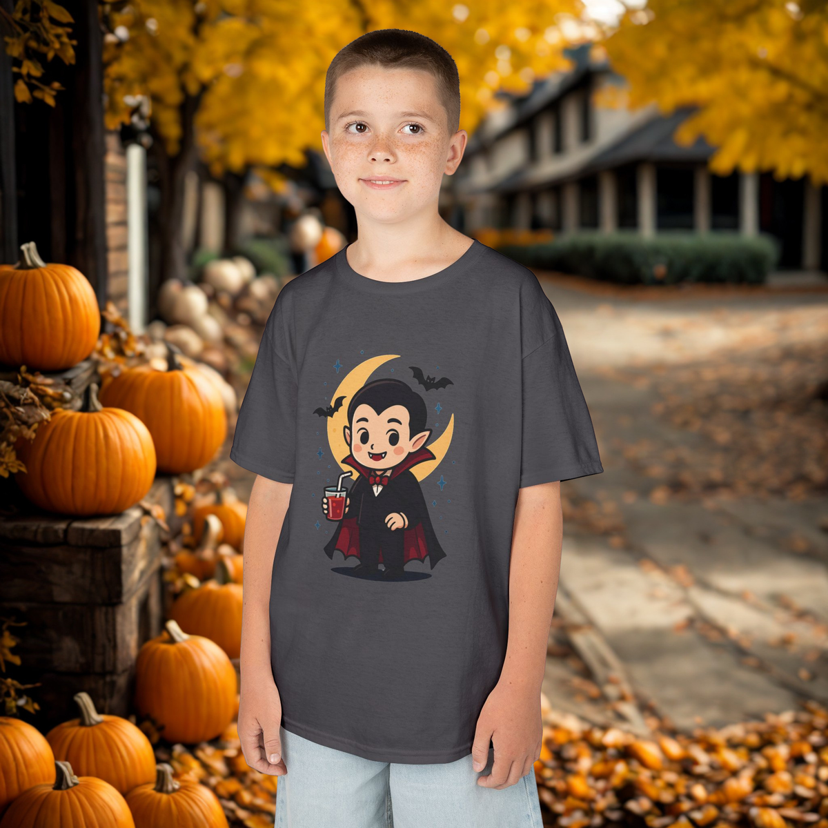 Kids Halloween T-Shirt, Cute Vampire Shirt, Halloween Costume Tee, Trick or Treat Shirt, Spooky Season Apparel
