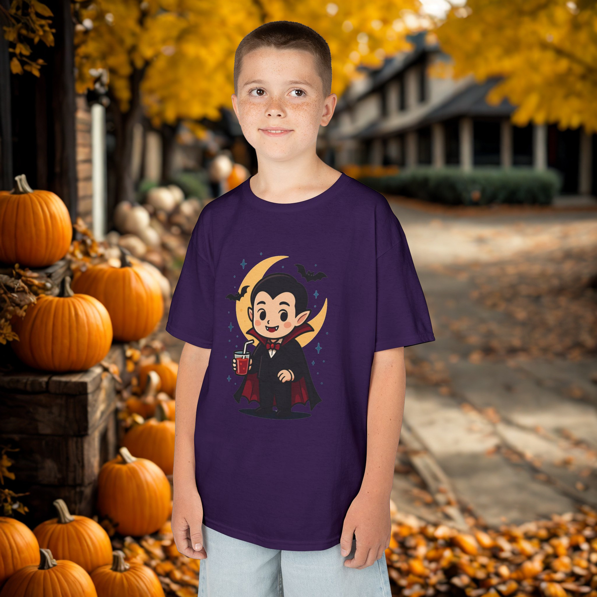Kids Halloween T-Shirt, Cute Vampire Shirt, Halloween Costume Tee, Trick or Treat Shirt, Spooky Season Apparel
