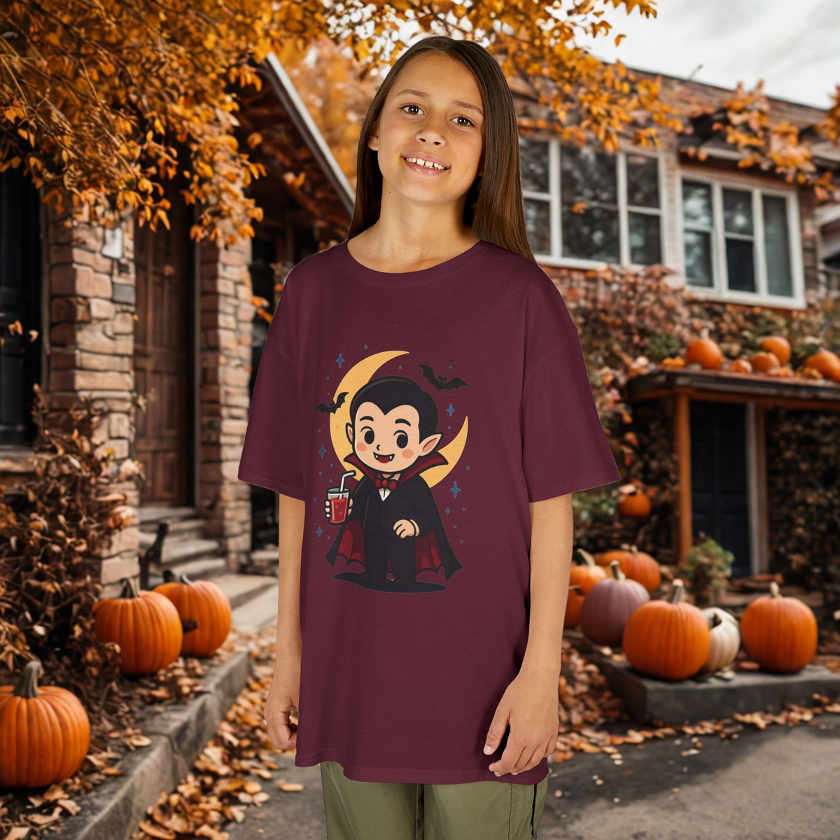 Kids Halloween T-Shirt, Cute Vampire Shirt, Halloween Costume Tee, Trick or Treat Shirt, Spooky Season Apparel