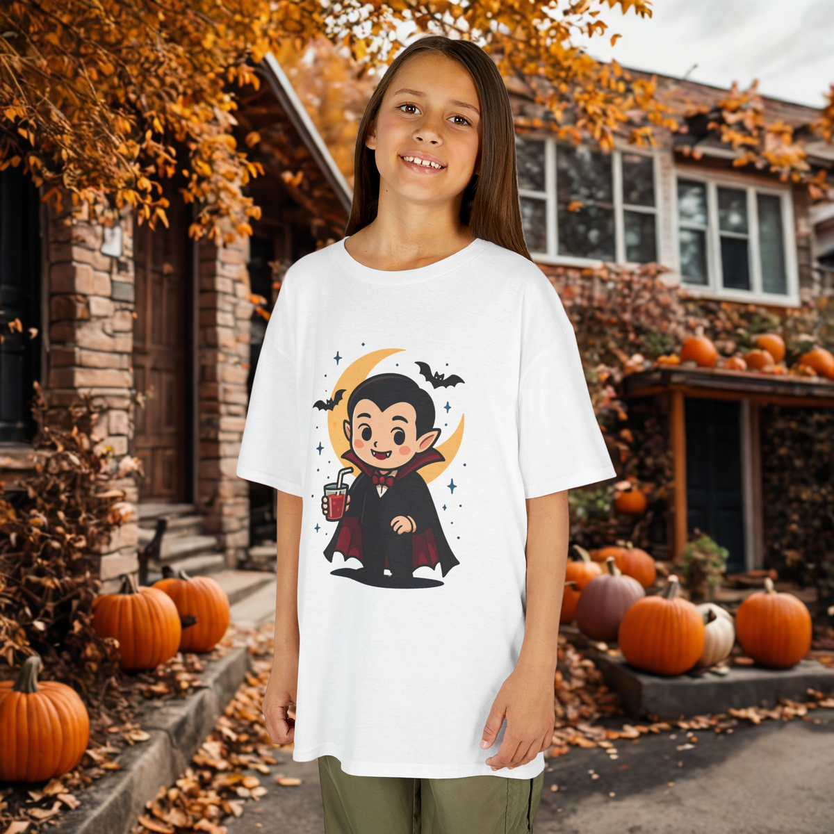 Kids Halloween T-Shirt, Cute Vampire Shirt, Halloween Costume Tee, Trick or Treat Shirt, Spooky Season Apparel
