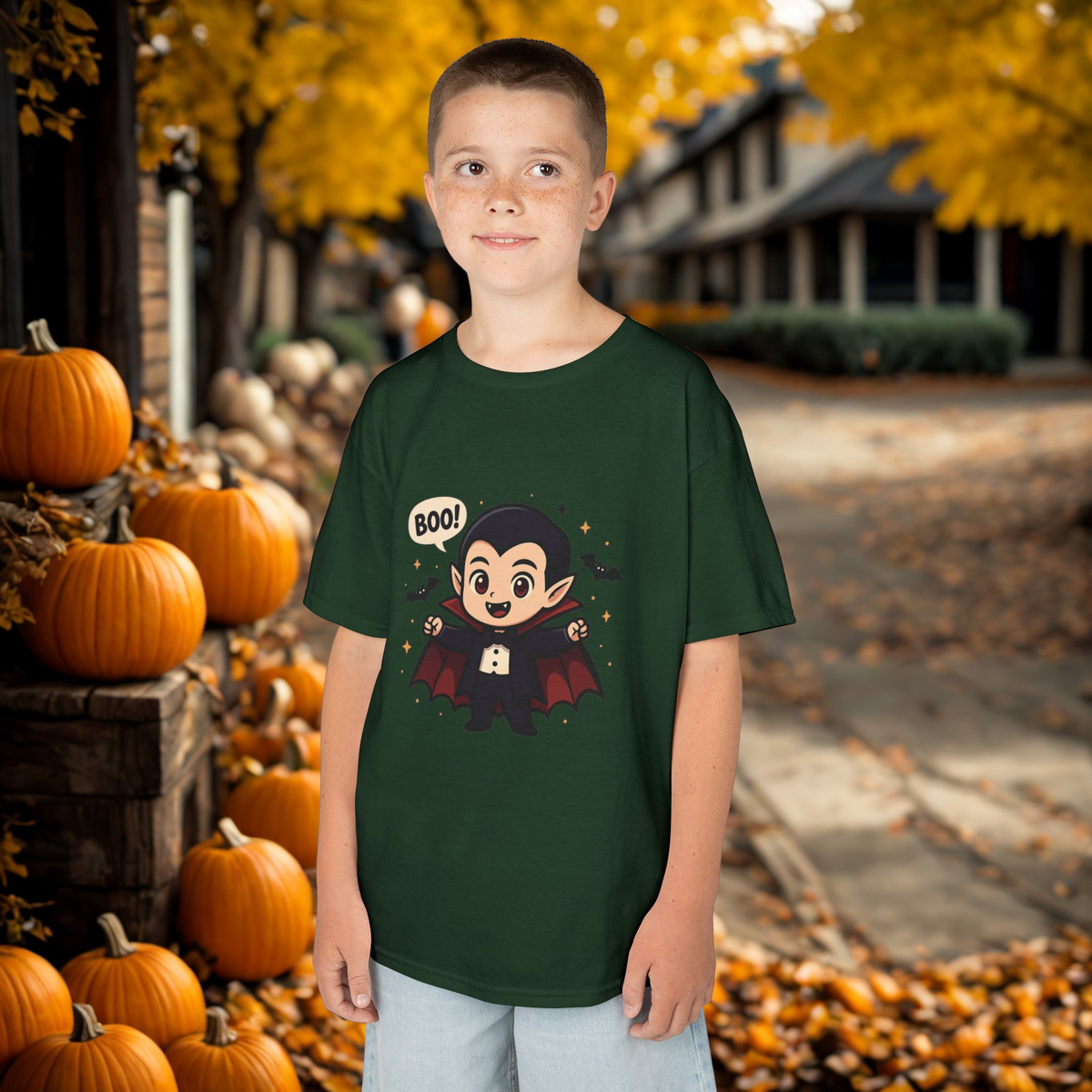 Cute Halloween Kids Tee, Spooky Costume Top, Kids Vampire Shirt, Halloween Party Apparel, Boo Design Tee