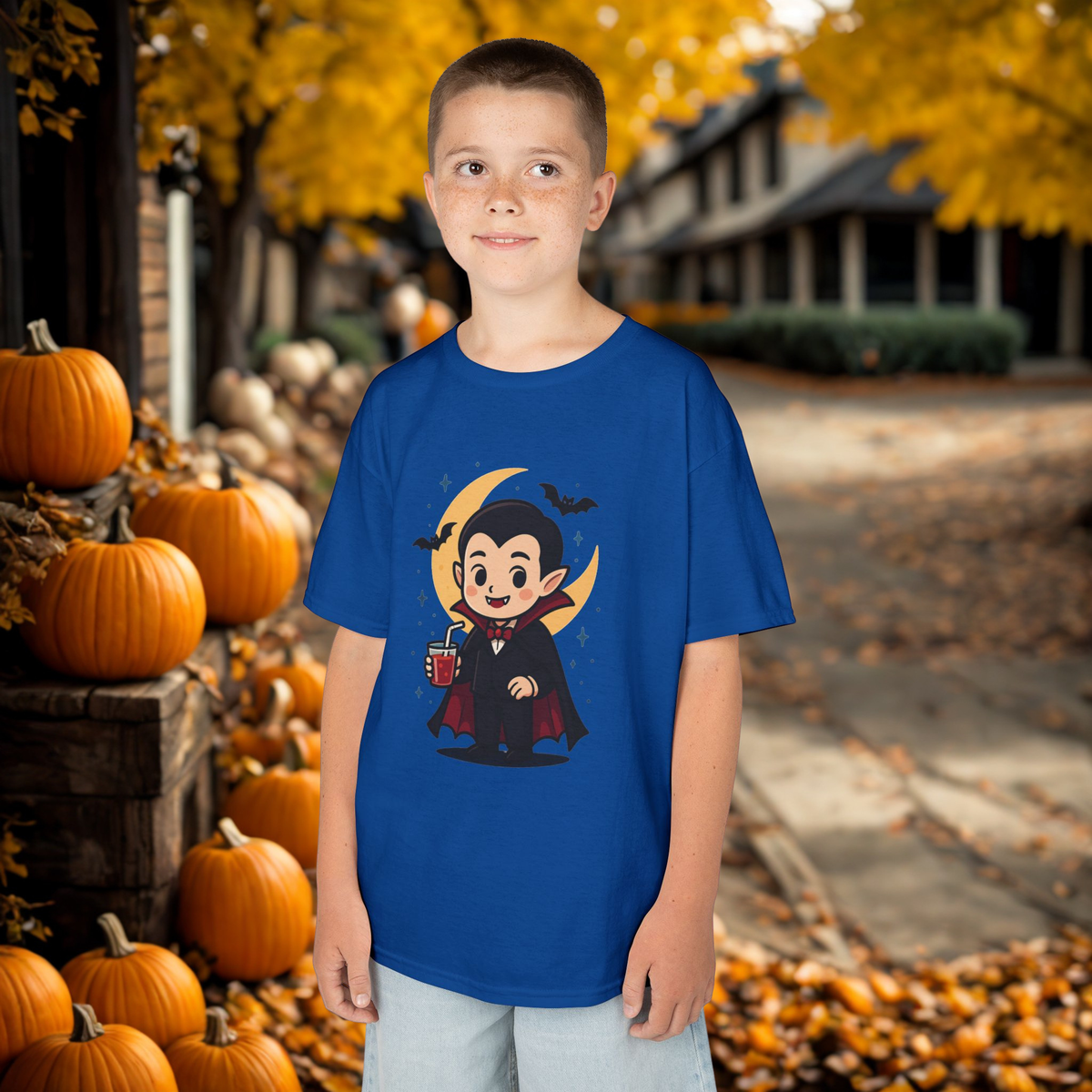 Kids Halloween T-Shirt, Cute Vampire Shirt, Halloween Costume Tee, Trick or Treat Shirt, Spooky Season Apparel