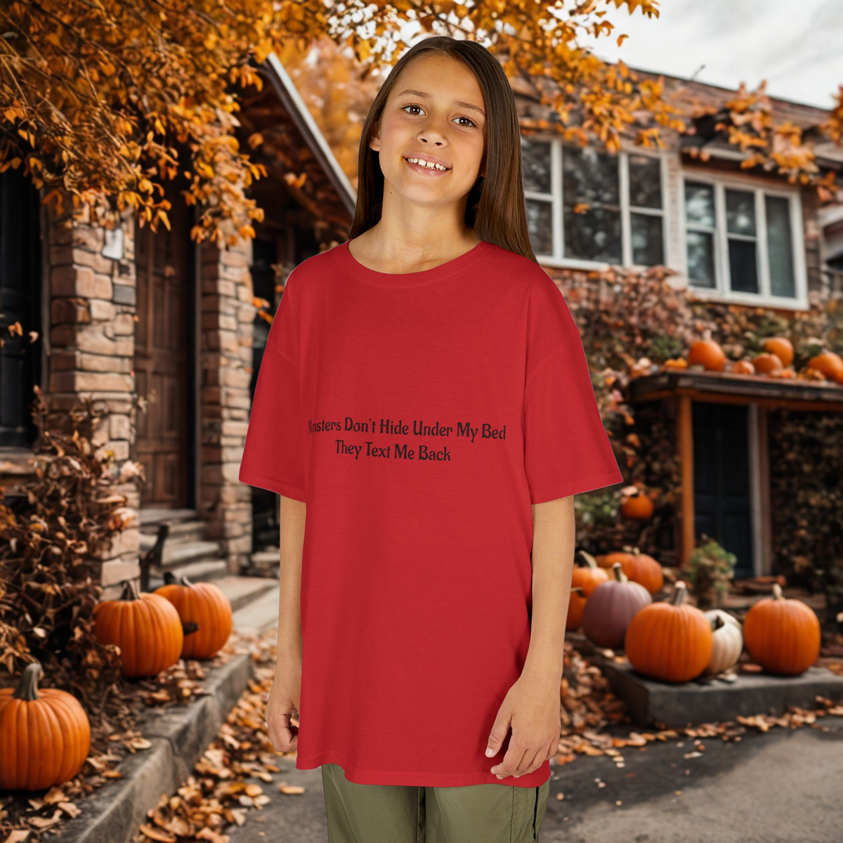 Funny Kids Monster Tee, Kids Heavy Cotton Shirt, Halloween T-Shirt