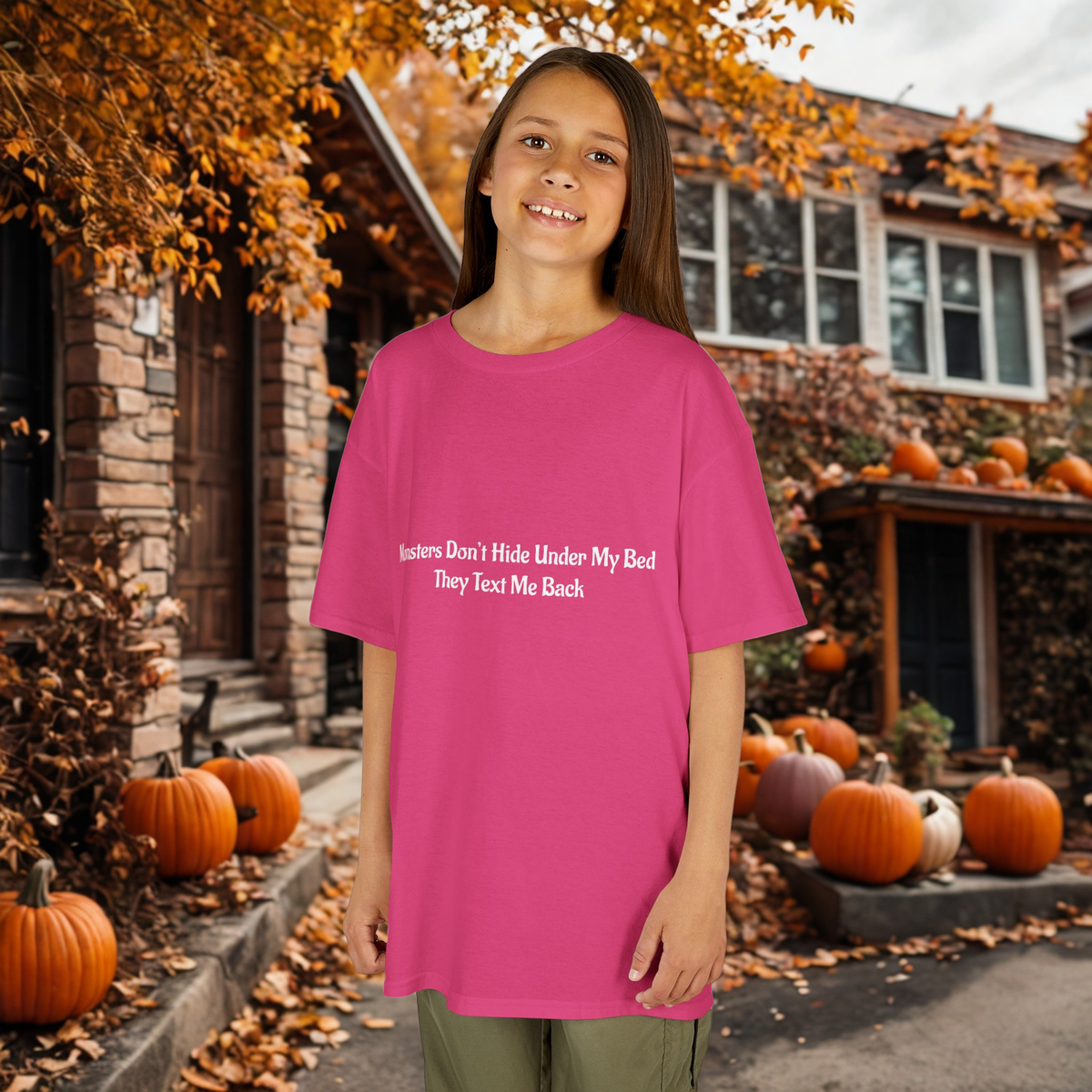 Funny Kids Monster Tee, Kids Heavy Cotton Shirt, Halloween T-Shirt