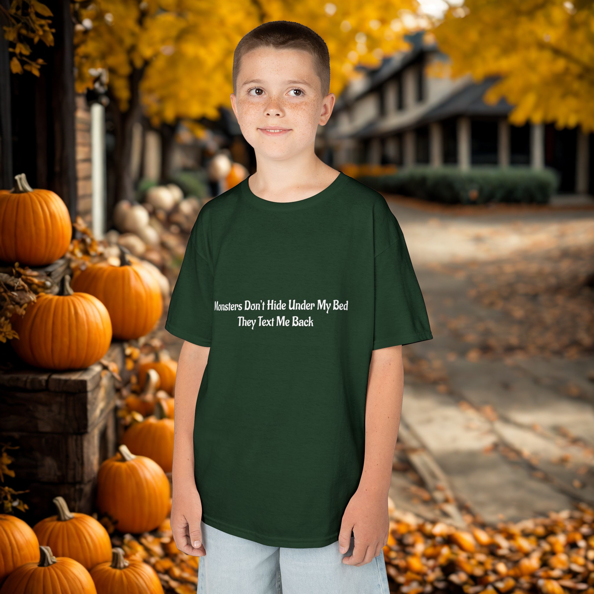 Funny Kids Monster Tee, Kids Heavy Cotton Shirt, Halloween T-Shirt