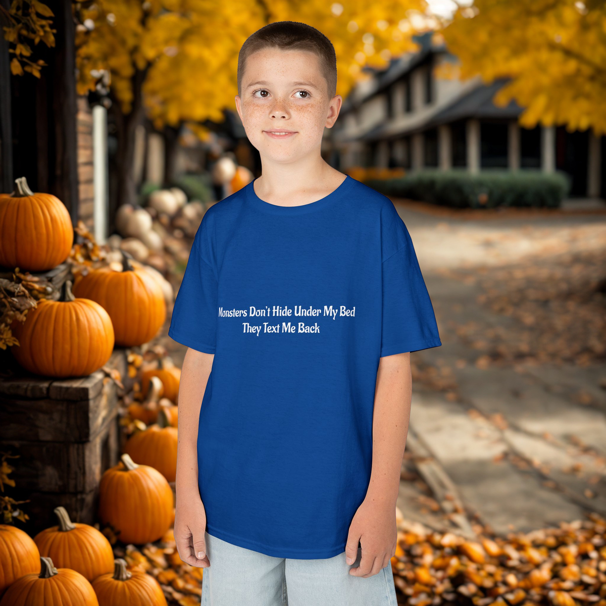 Funny Kids Monster Tee, Kids Heavy Cotton Shirt, Halloween T-Shirt