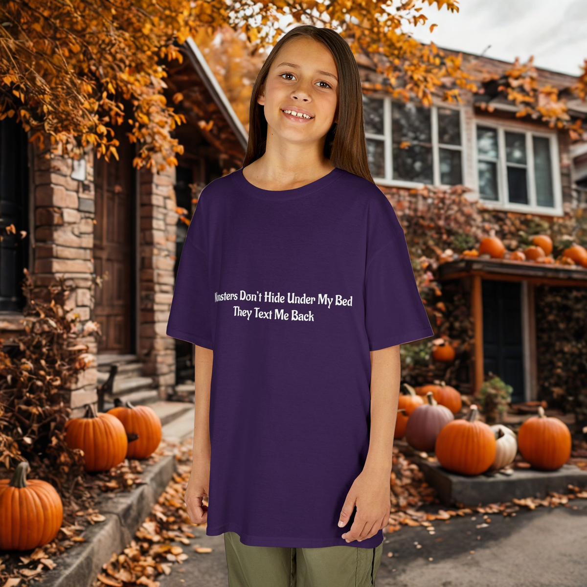 Funny Kids Monster Tee, Kids Heavy Cotton Shirt, Halloween T-Shirt
